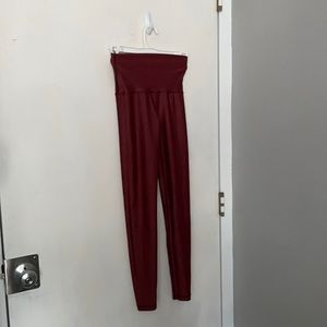 Maroon leggings aerie HI RISE 7/8 offline